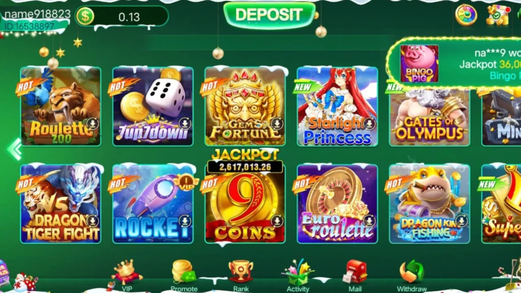 BET735 game interface showing slots and card games with smooth graphics